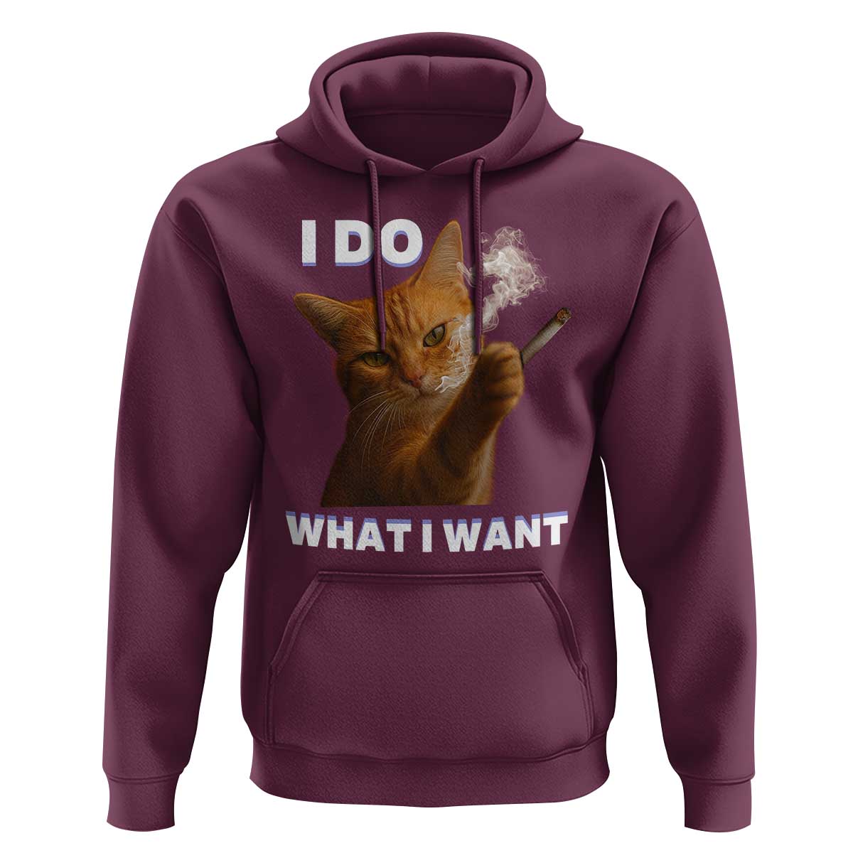 Funny Smoking Cat Hoodie I Do What I Want Sarcastic Cats Meme - Wonder Print Shop