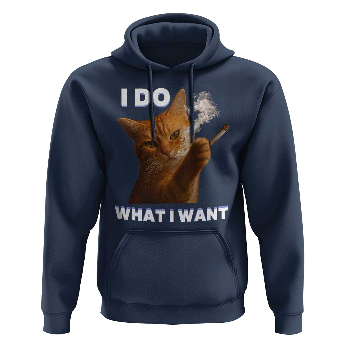 Funny Smoking Cat Hoodie I Do What I Want Sarcastic Cats Meme - Wonder Print Shop