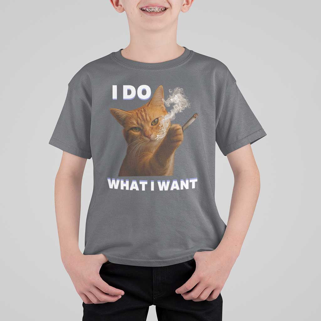 Funny Smoking Cat T Shirt For Kid I Do What I Want Sarcastic Cats Meme - Wonder Print Shop