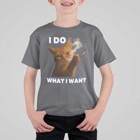Funny Smoking Cat T Shirt For Kid I Do What I Want Sarcastic Cats Meme - Wonder Print Shop