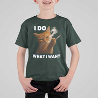 Funny Smoking Cat T Shirt For Kid I Do What I Want Sarcastic Cats Meme - Wonder Print Shop