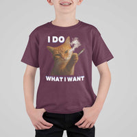 Funny Smoking Cat T Shirt For Kid I Do What I Want Sarcastic Cats Meme - Wonder Print Shop