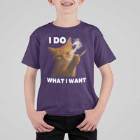Funny Smoking Cat T Shirt For Kid I Do What I Want Sarcastic Cats Meme - Wonder Print Shop