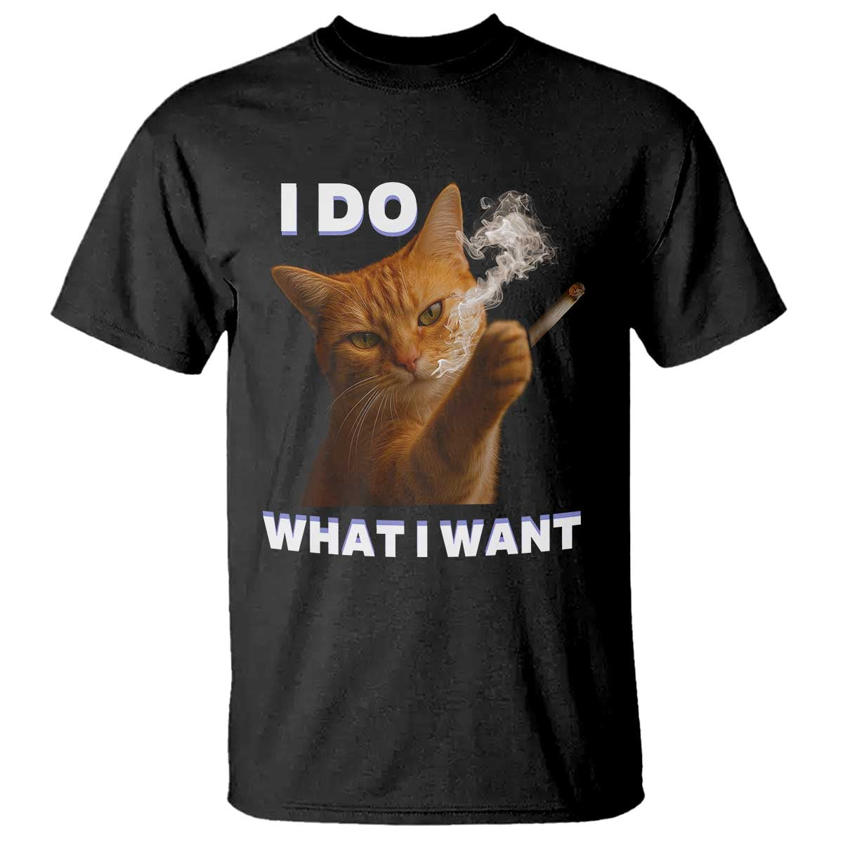 Funny Smoking Cat T Shirt I Do What I Want Sarcastic Cats Meme - Wonder Print Shop