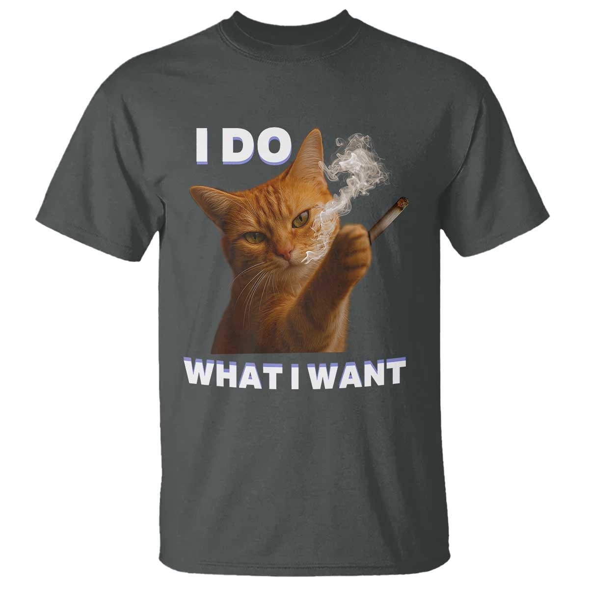 Funny Smoking Cat T Shirt I Do What I Want Sarcastic Cats Meme - Wonder Print Shop