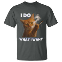 Funny Smoking Cat T Shirt I Do What I Want Sarcastic Cats Meme - Wonder Print Shop