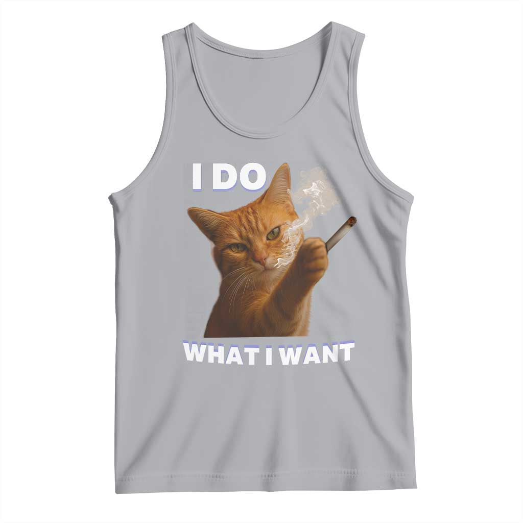 Funny Smoking Cat Tank Top I Do What I Want Sarcastic Cats Meme - Wonder Print Shop