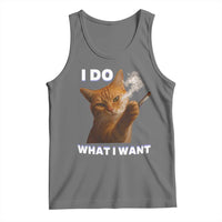 Funny Smoking Cat Tank Top I Do What I Want Sarcastic Cats Meme - Wonder Print Shop
