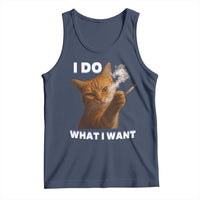 Funny Smoking Cat Tank Top I Do What I Want Sarcastic Cats Meme - Wonder Print Shop