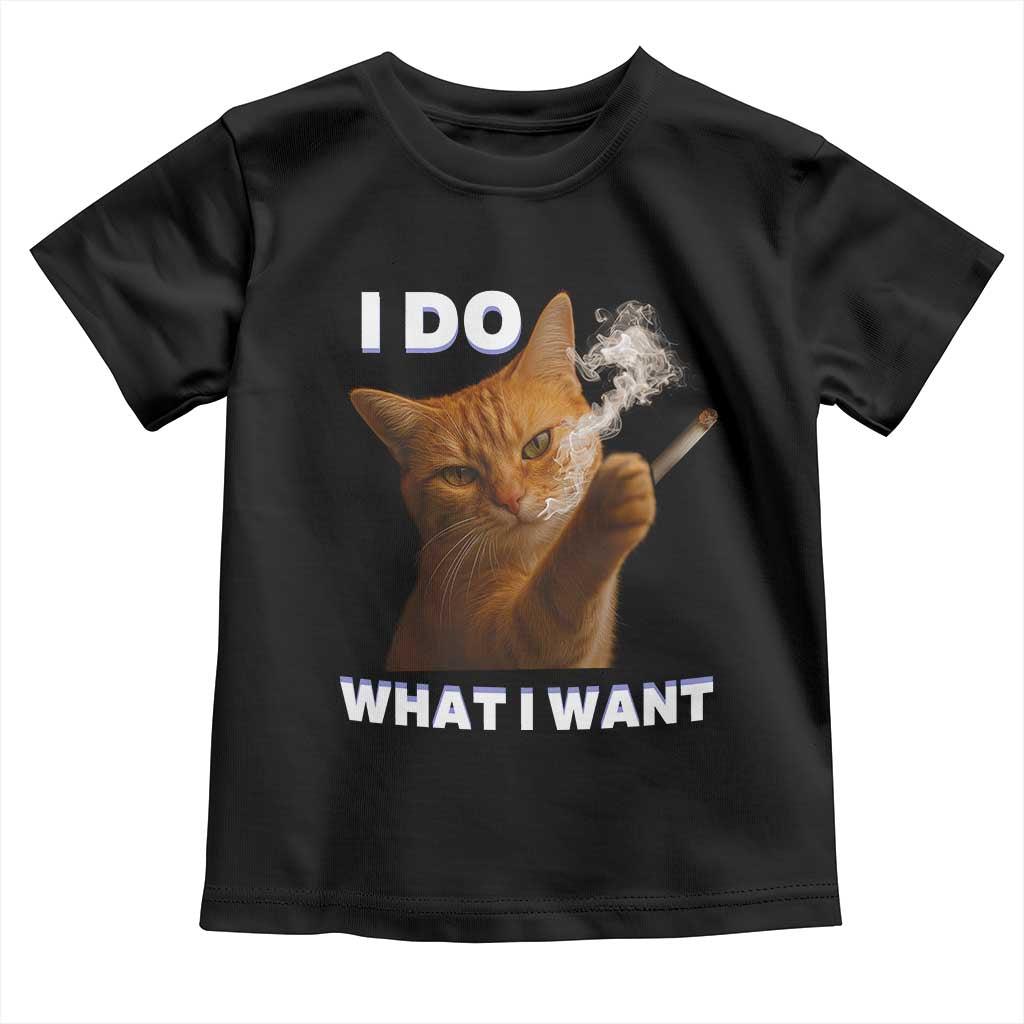 Funny Smoking Cat Toddler T Shirt I Do What I Want Sarcastic Cats Meme - Wonder Print Shop