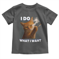 Funny Smoking Cat Toddler T Shirt I Do What I Want Sarcastic Cats Meme - Wonder Print Shop