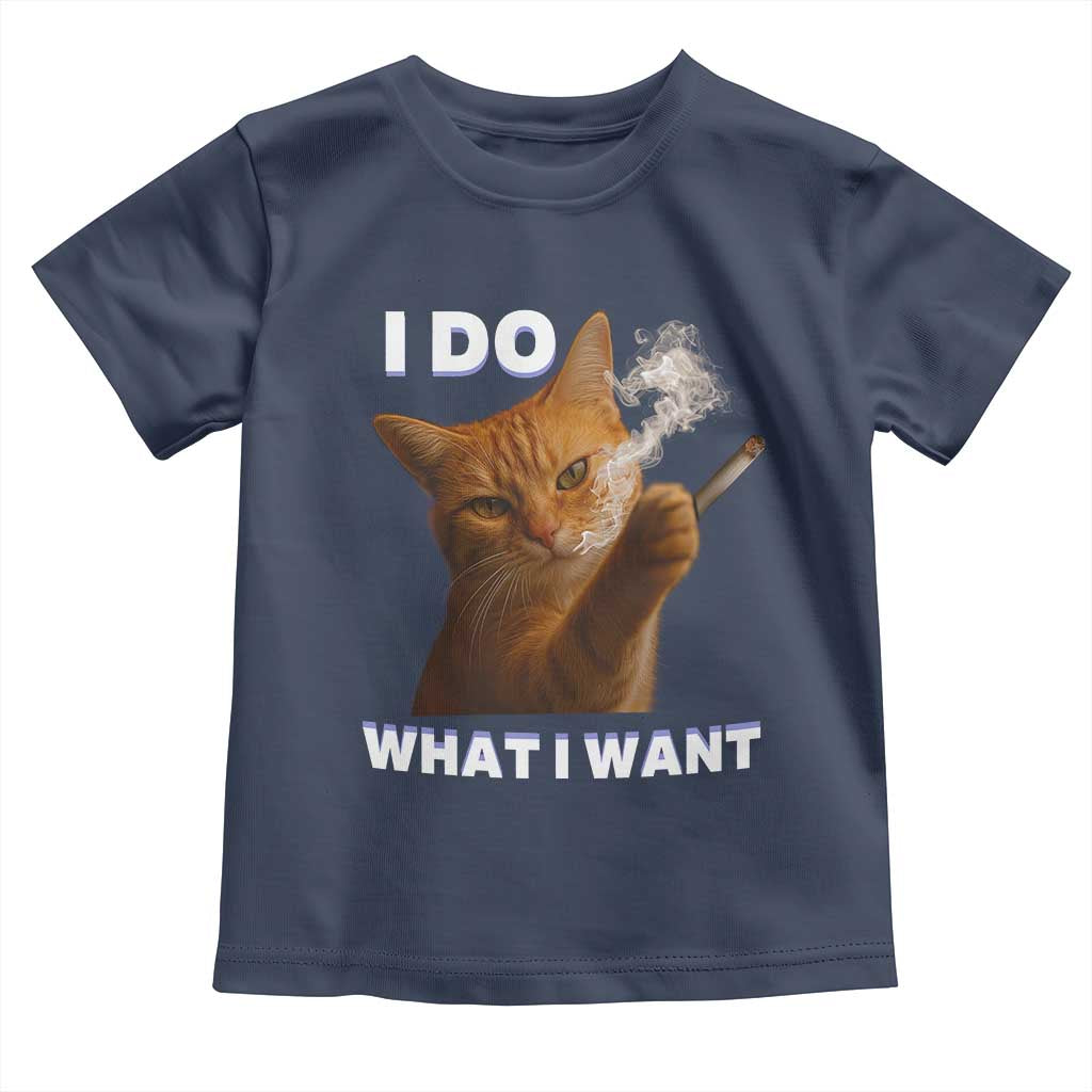 Funny Smoking Cat Toddler T Shirt I Do What I Want Sarcastic Cats Meme - Wonder Print Shop
