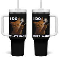 Funny Smoking Cat Tumbler With Handle I Do What I Want Sarcastic Cats Meme