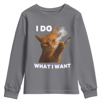 Funny Smoking Cat Youth Sweatshirt I Do What I Want Sarcastic Cats Meme - Wonder Print Shop