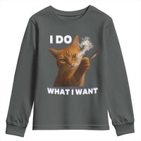 Funny Smoking Cat Youth Sweatshirt I Do What I Want Sarcastic Cats Meme - Wonder Print Shop