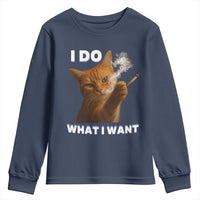 Funny Smoking Cat Youth Sweatshirt I Do What I Want Sarcastic Cats Meme - Wonder Print Shop