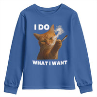 Funny Smoking Cat Youth Sweatshirt I Do What I Want Sarcastic Cats Meme - Wonder Print Shop