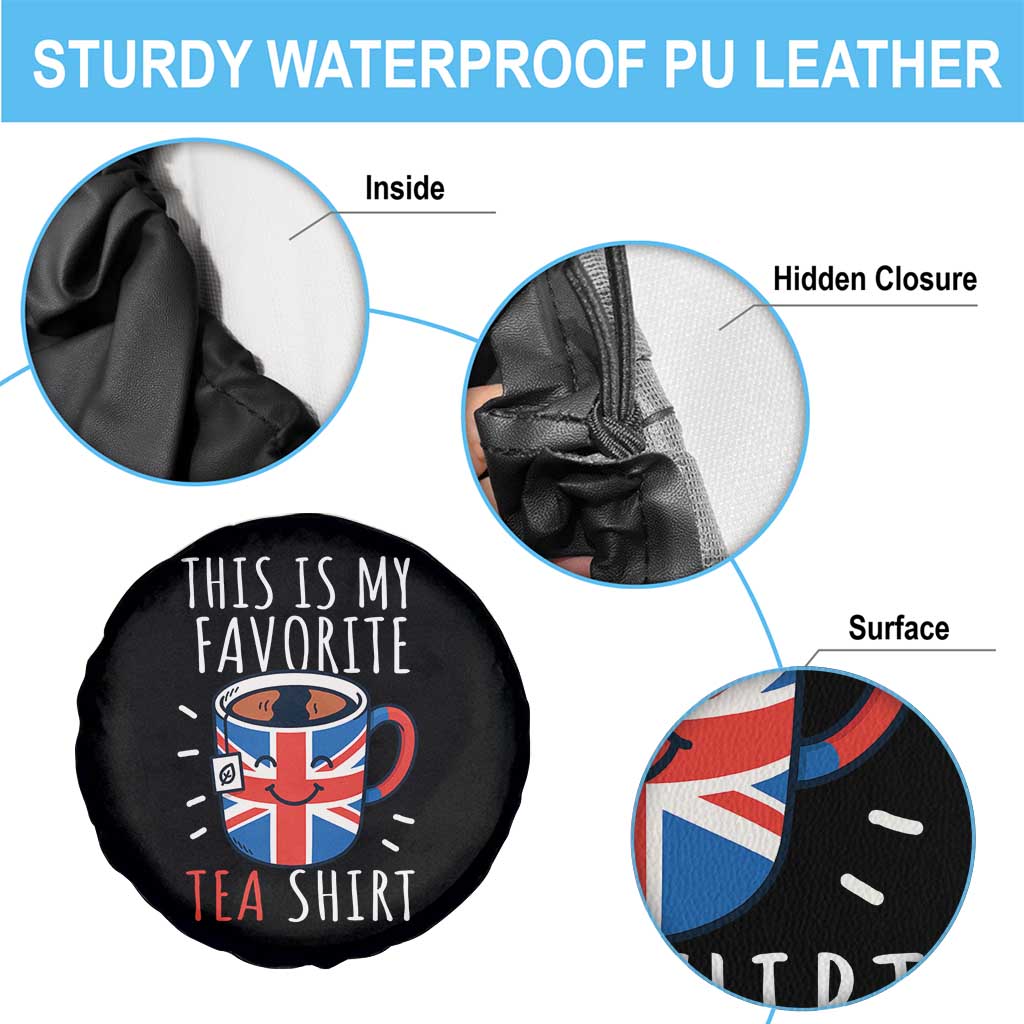Funny Tea Lover Spare Tire Cover This Is My Favorite Tea Shirt Party UK Flag - Wonder Print Shop