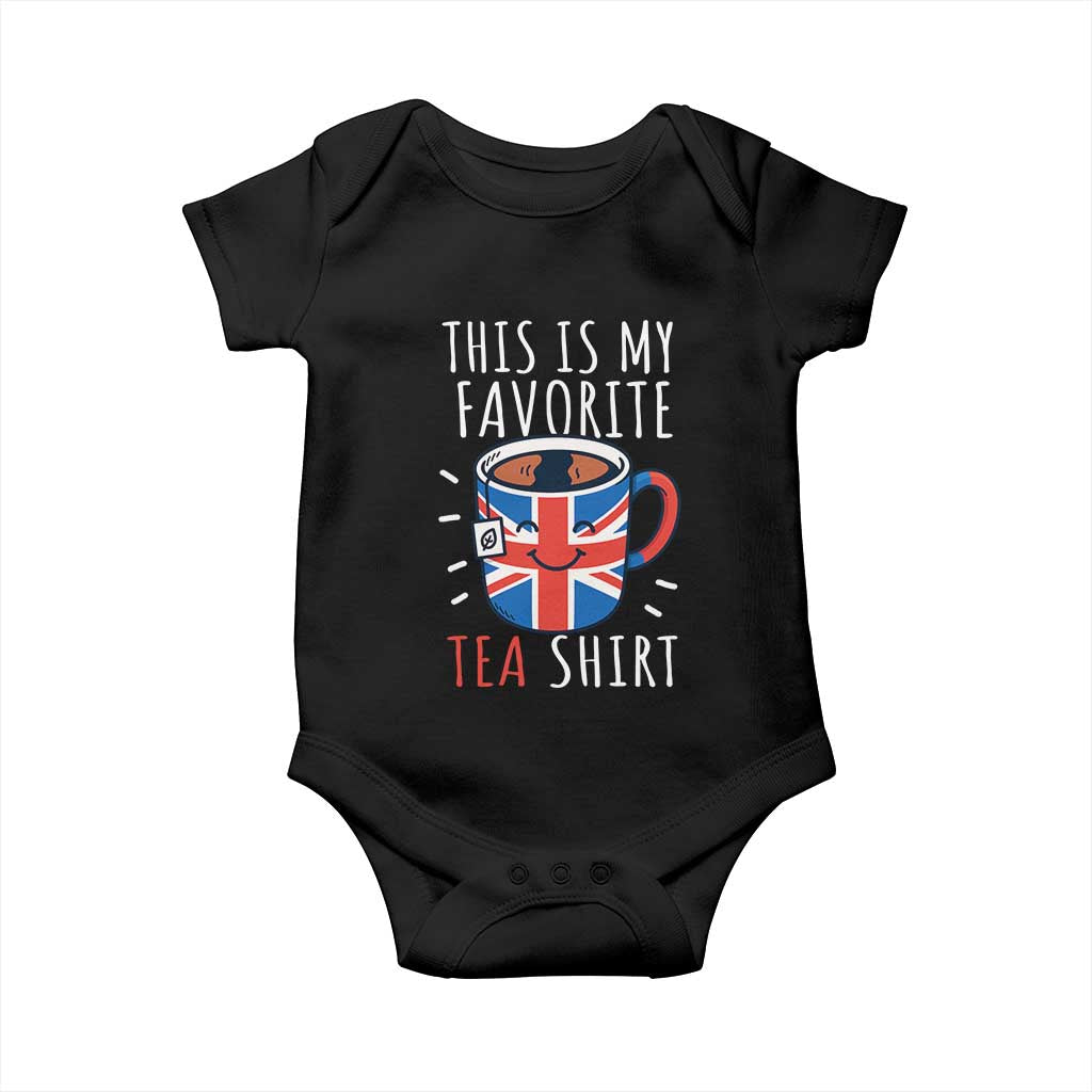 Funny Tea Lover Baby Onesie This Is My Favorite Tea Shirt Party UK Flag - Wonder Print Shop