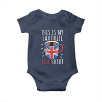 Funny Tea Lover Baby Onesie This Is My Favorite Tea Shirt Party UK Flag - Wonder Print Shop