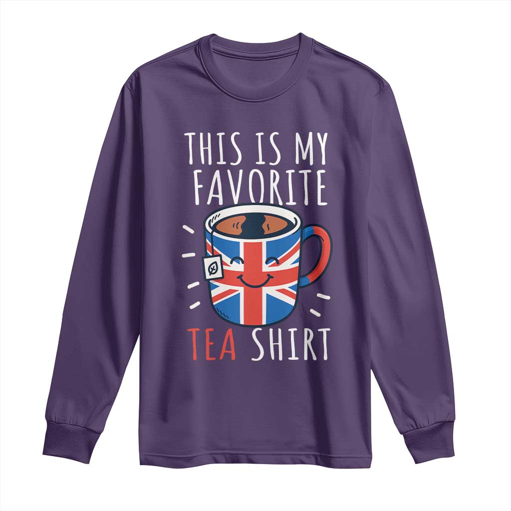 Funny Tea Lover Long Sleeve Shirt This Is My Favorite Tea Shirt Party UK Flag - Wonder Print Shop