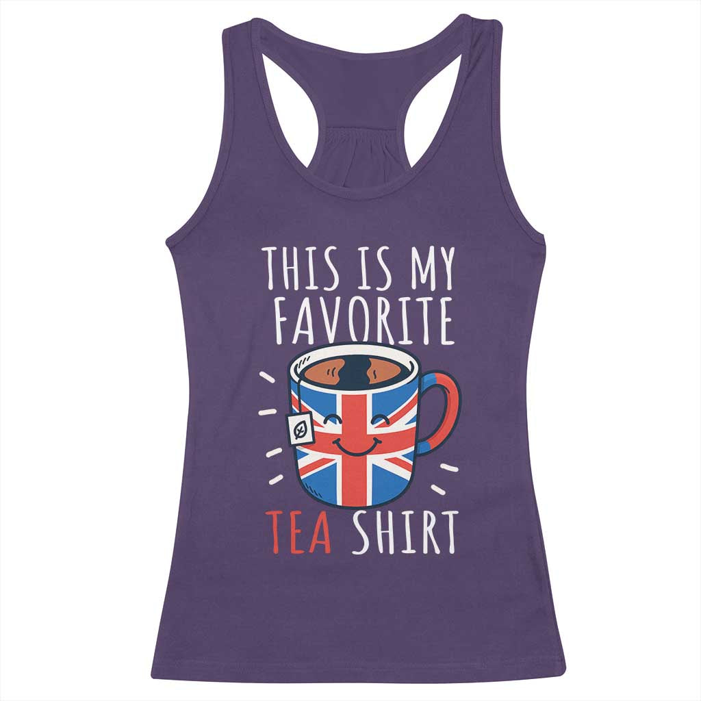 Funny Tea Lover Racerback Tank Top This Is My Favorite Tea Shirt Party UK Flag - Wonder Print Shop