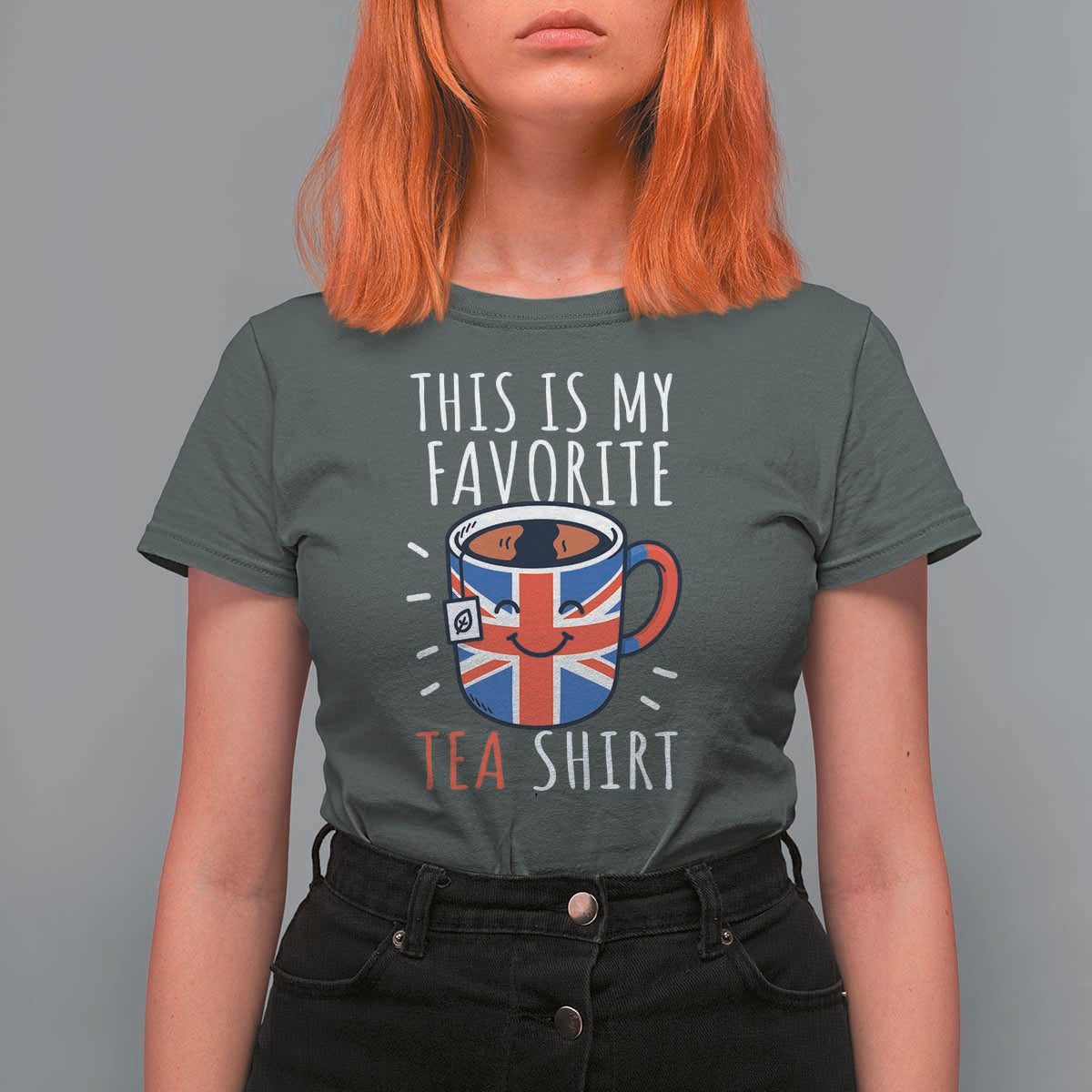 Funny Tea Lover T Shirt For Women This Is My Favorite Tea Shirt Party UK Flag - Wonder Print Shop