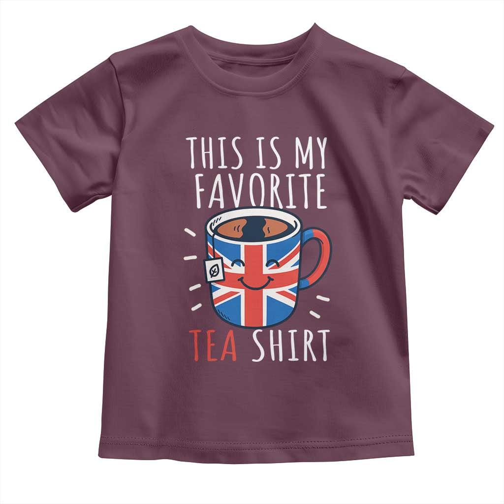 Funny Tea Lover Toddler T Shirt This Is My Favorite Tea Shirt Party UK Flag - Wonder Print Shop