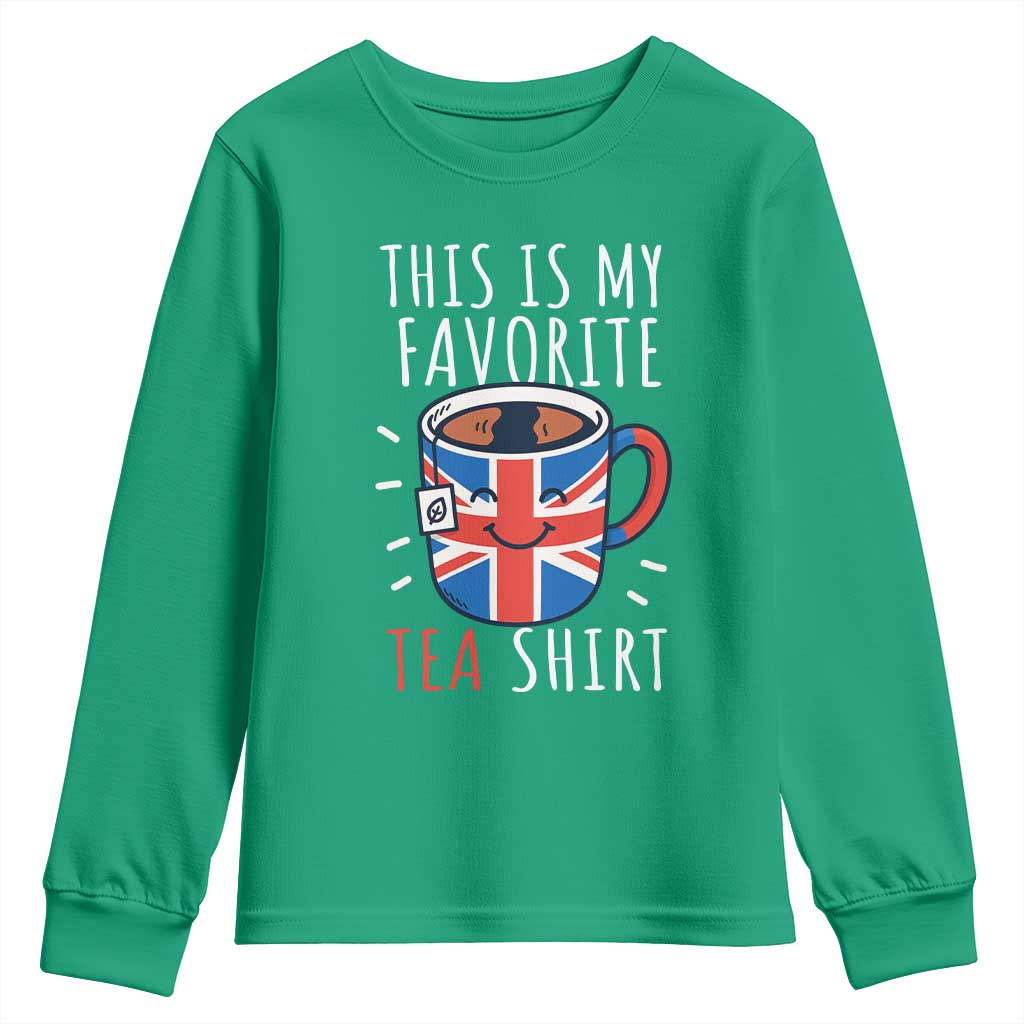 Funny Tea Lover Youth Sweatshirt This Is My Favorite Tea Shirt Party UK Flag - Wonder Print Shop