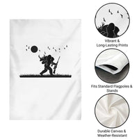 Bigfoot Hunting With Rifle Garden Flag Funny Outdoor Hunter Gift - Wonder Print Shop