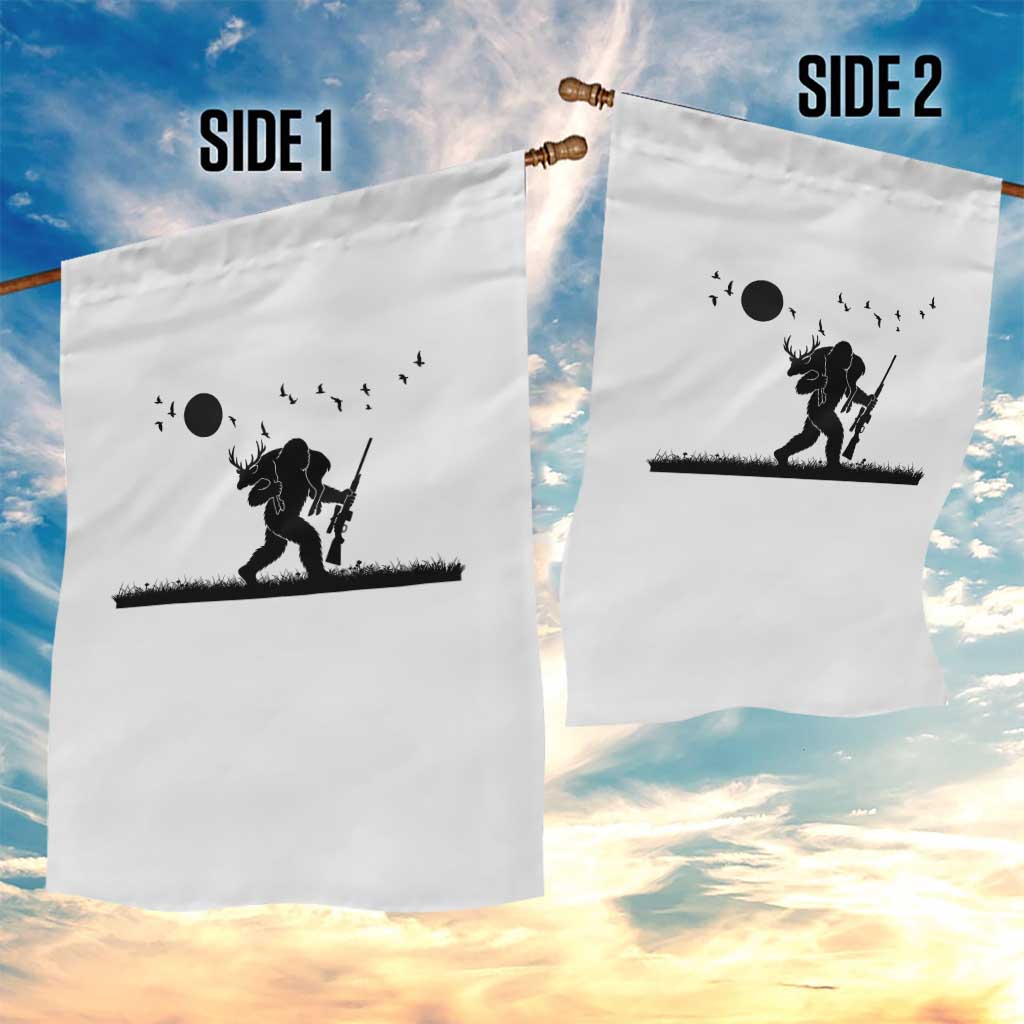 Bigfoot Hunting With Rifle Garden Flag Funny Outdoor Hunter Gift - Wonder Print Shop