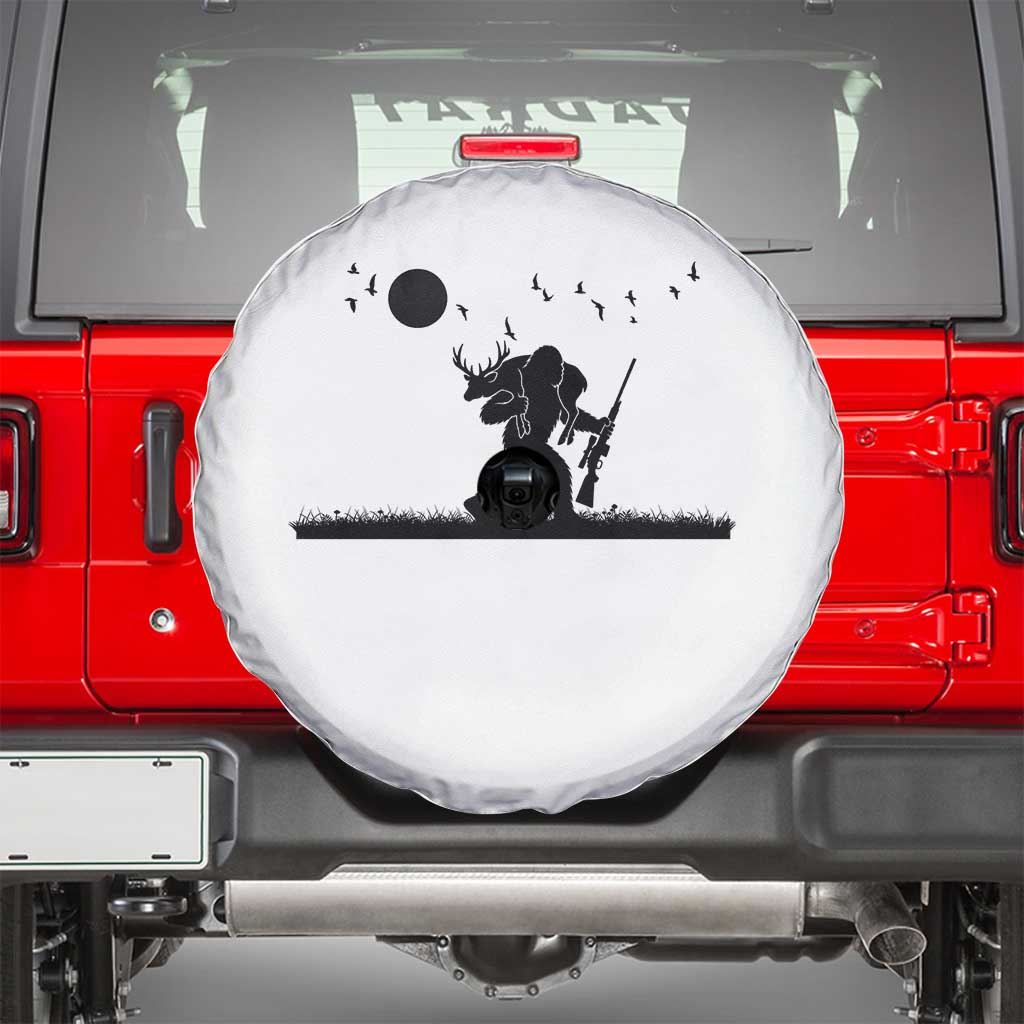 Bigfoot Hunting With Rifle Spare Tire Cover Funny Outdoor Hunter Gift - Wonder Print Shop
