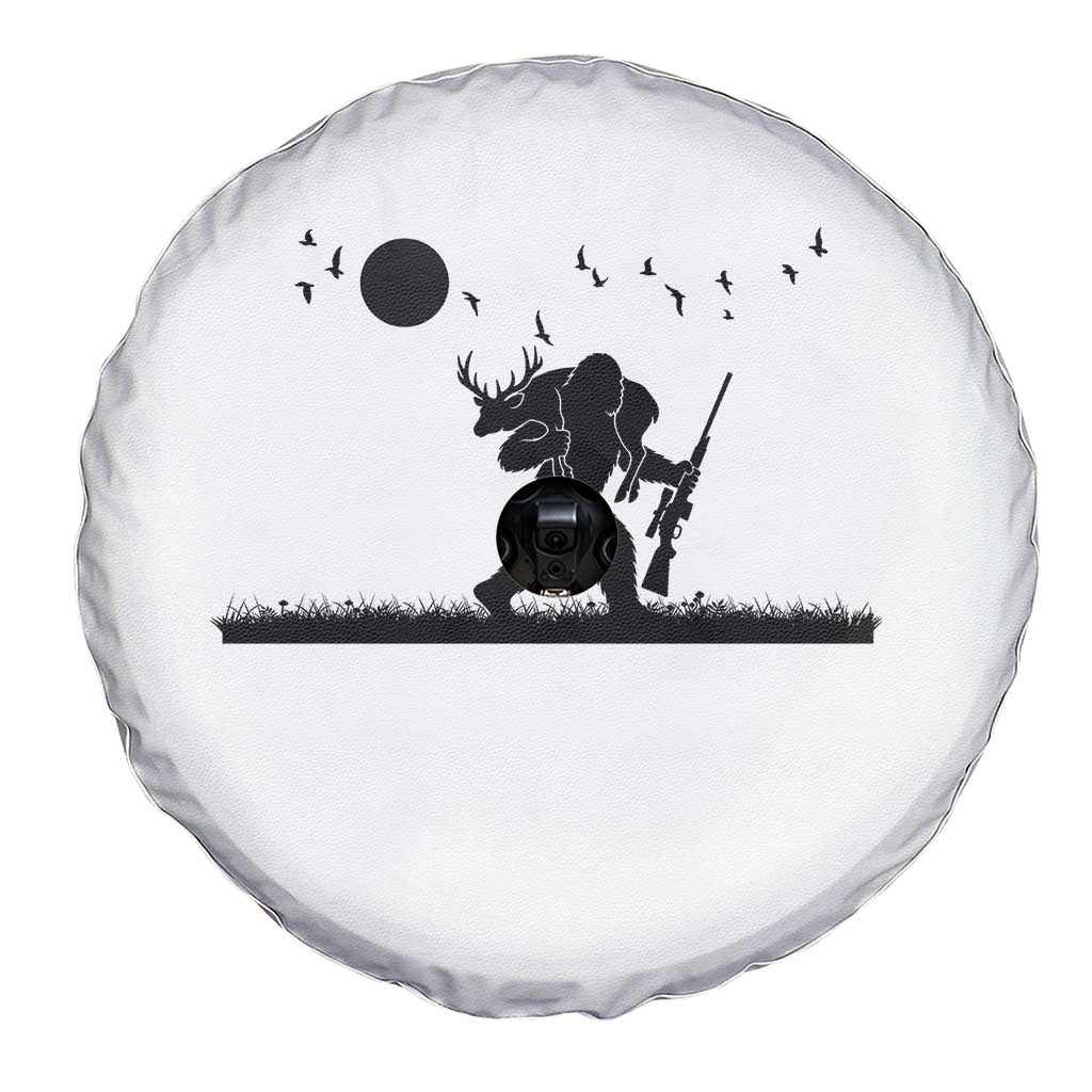 Bigfoot Hunting With Rifle Spare Tire Cover Funny Outdoor Hunter Gift - Wonder Print Shop