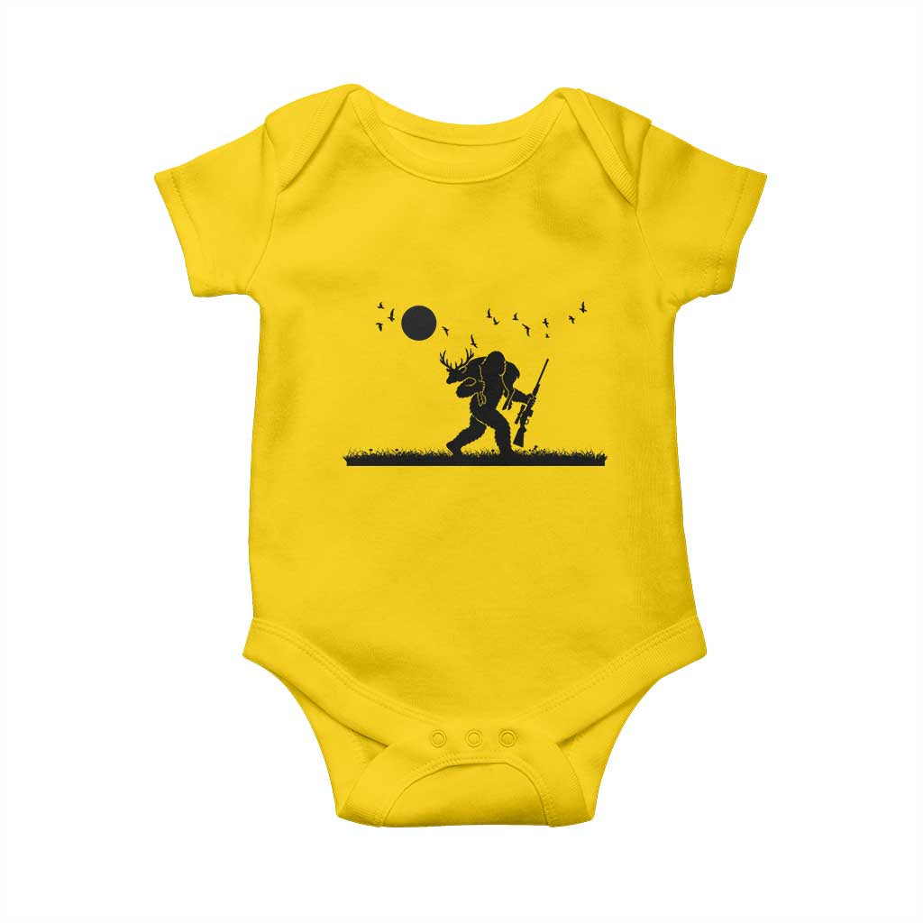Bigfoot Hunting With Rifle Baby Onesie Funny Outdoor Hunter Gift - Wonder Print Shop