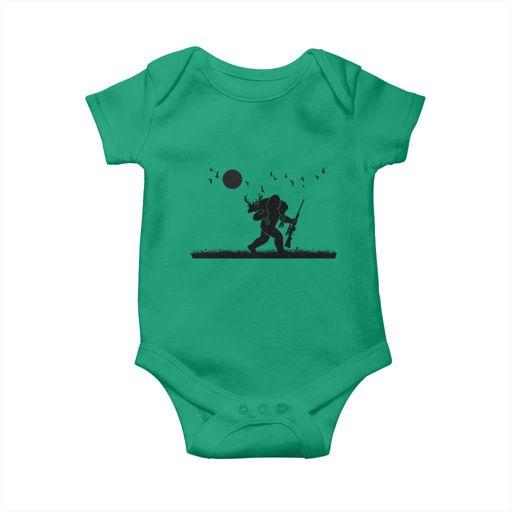 Bigfoot Hunting With Rifle Baby Onesie Funny Outdoor Hunter Gift - Wonder Print Shop