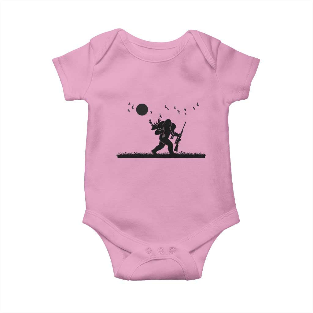 Bigfoot Hunting With Rifle Baby Onesie Funny Outdoor Hunter Gift - Wonder Print Shop