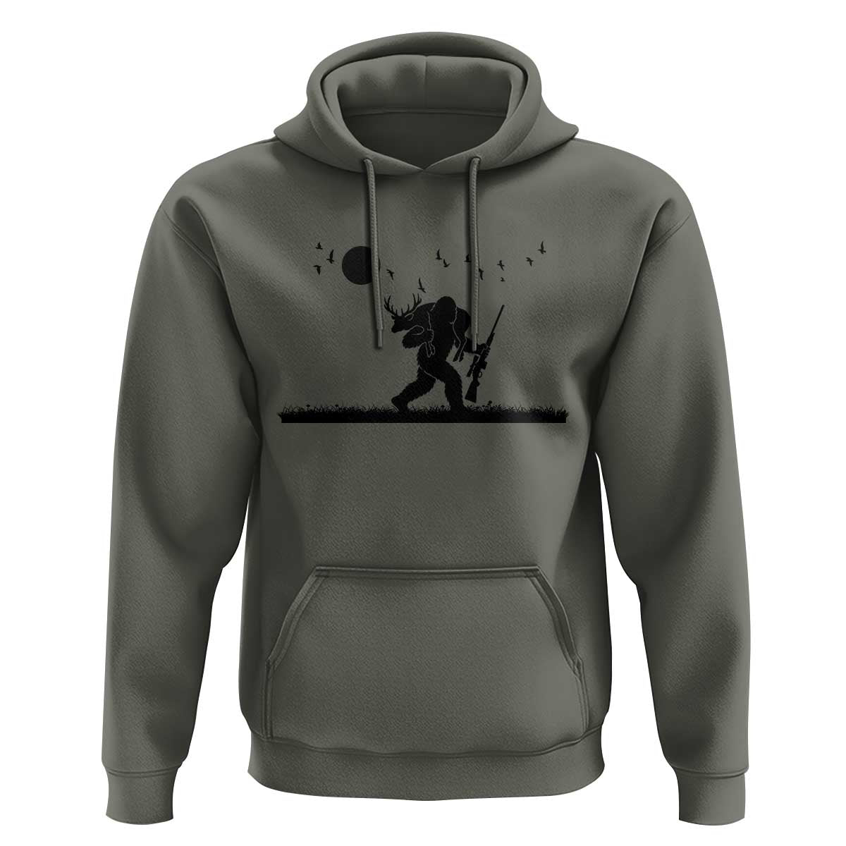 Bigfoot Hunting With Rifle Hoodie Funny Outdoor Hunter Gift - Wonder Print Shop