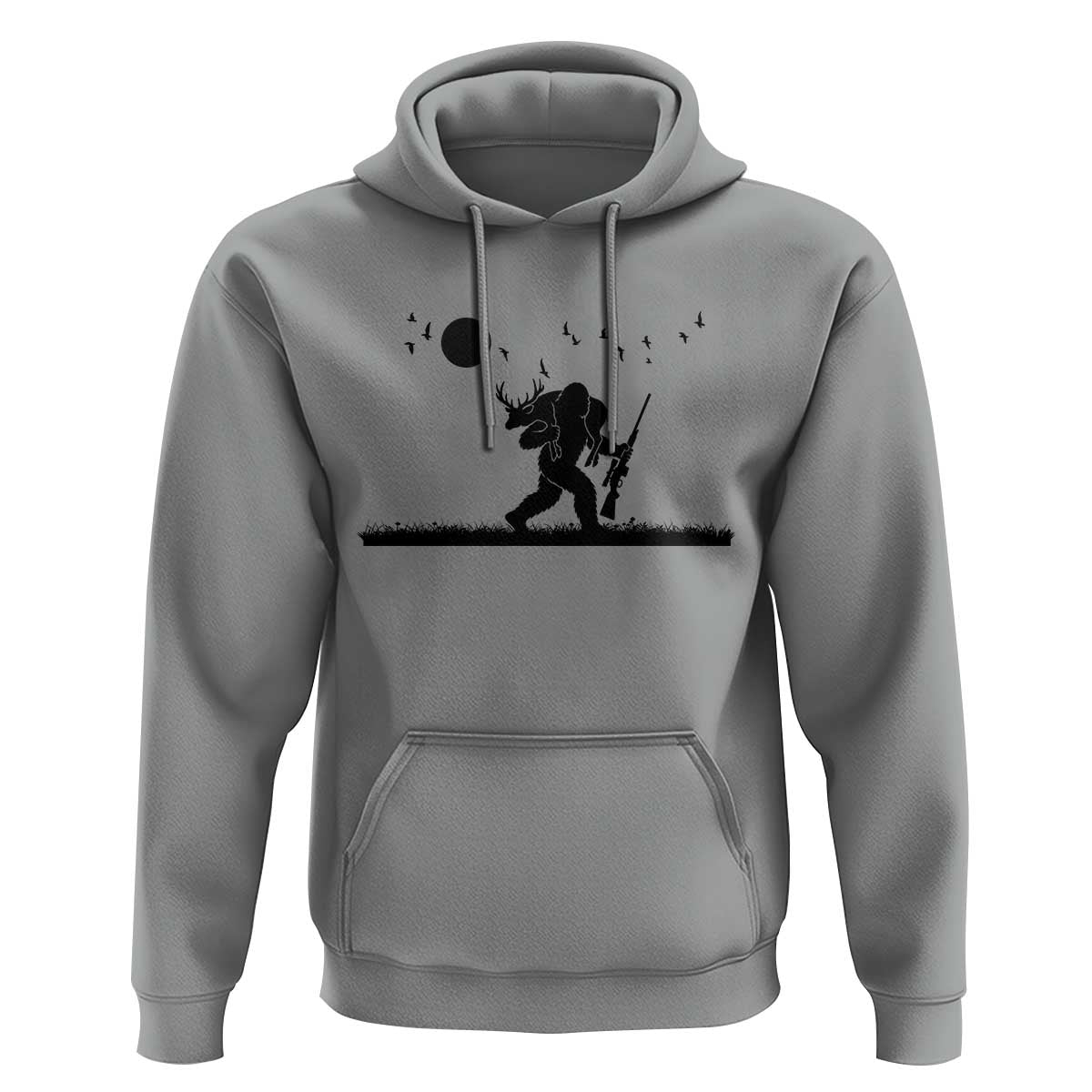 Bigfoot Hunting With Rifle Hoodie Funny Outdoor Hunter Gift - Wonder Print Shop