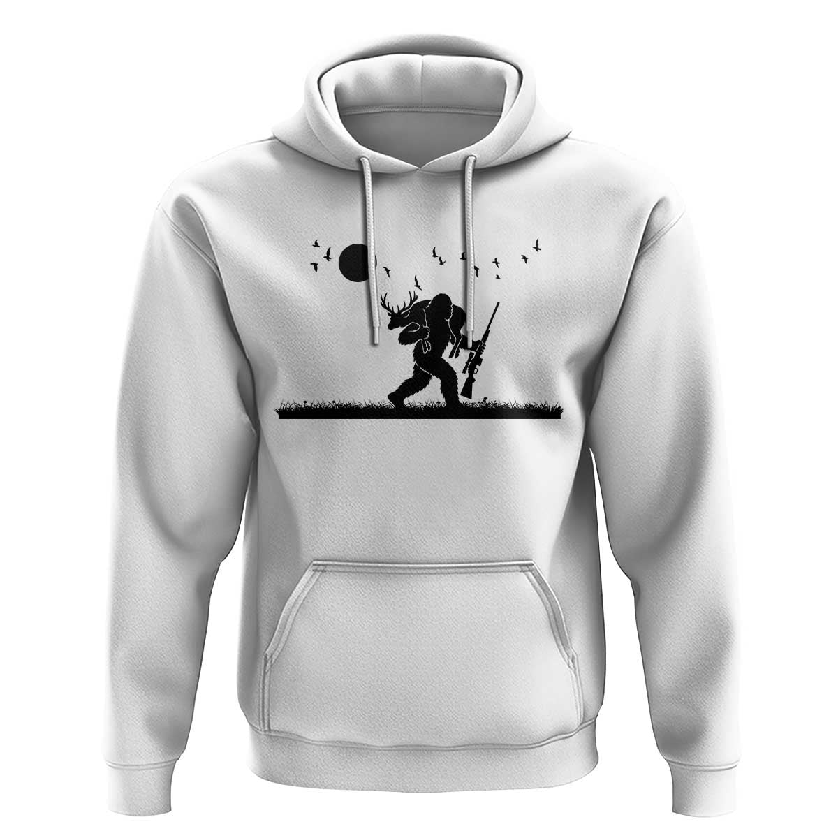 Bigfoot Hunting With Rifle Hoodie Funny Outdoor Hunter Gift - Wonder Print Shop