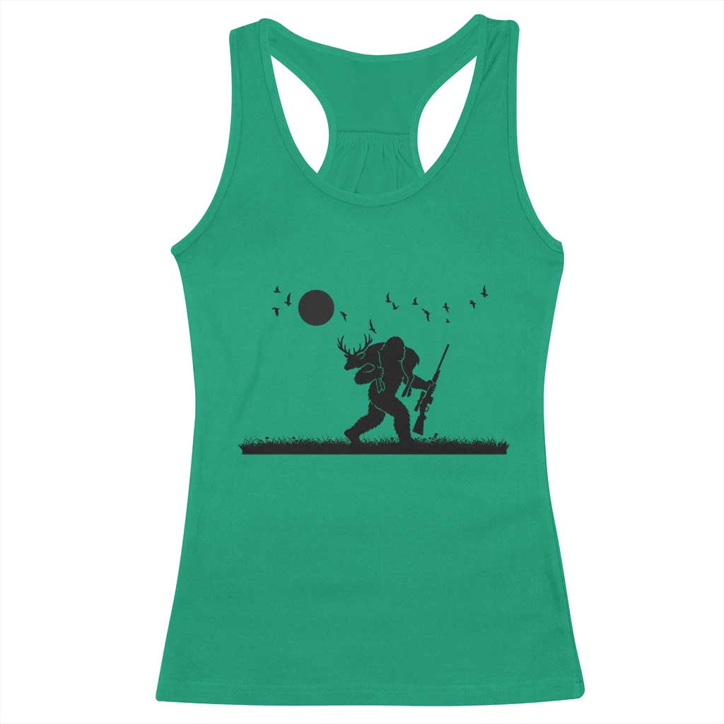 Bigfoot Hunting With Rifle Racerback Tank Top Funny Outdoor Hunter Gift - Wonder Print Shop