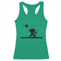 Bigfoot Hunting With Rifle Racerback Tank Top Funny Outdoor Hunter Gift - Wonder Print Shop