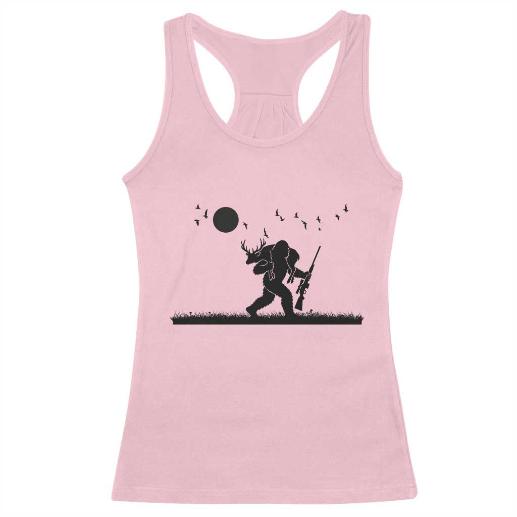 Bigfoot Hunting With Rifle Racerback Tank Top Funny Outdoor Hunter Gift - Wonder Print Shop