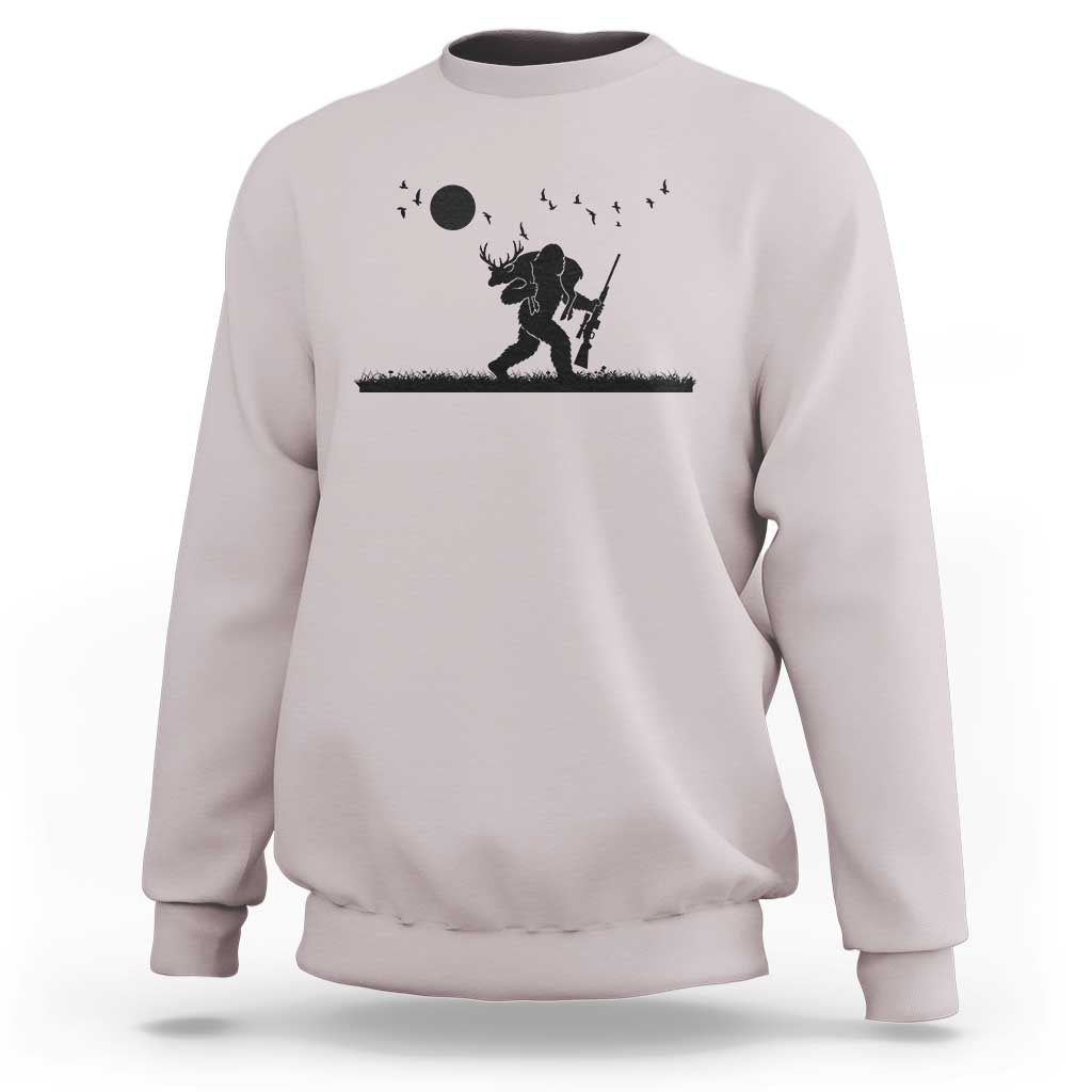 Bigfoot Hunting With Rifle Sweatshirt Funny Outdoor Hunter Gift - Wonder Print Shop