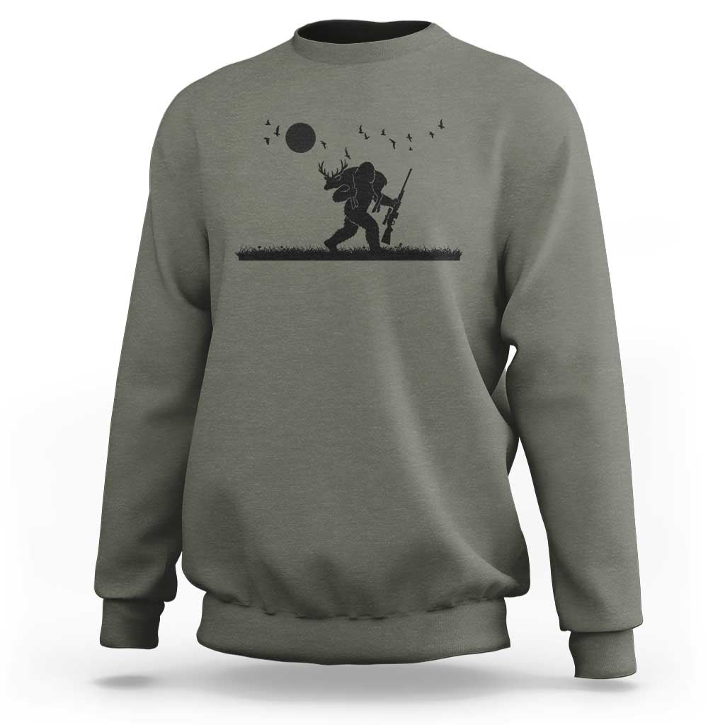 Bigfoot Hunting With Rifle Sweatshirt Funny Outdoor Hunter Gift - Wonder Print Shop