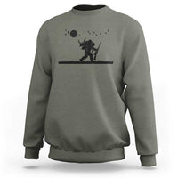 Bigfoot Hunting With Rifle Sweatshirt Funny Outdoor Hunter Gift - Wonder Print Shop