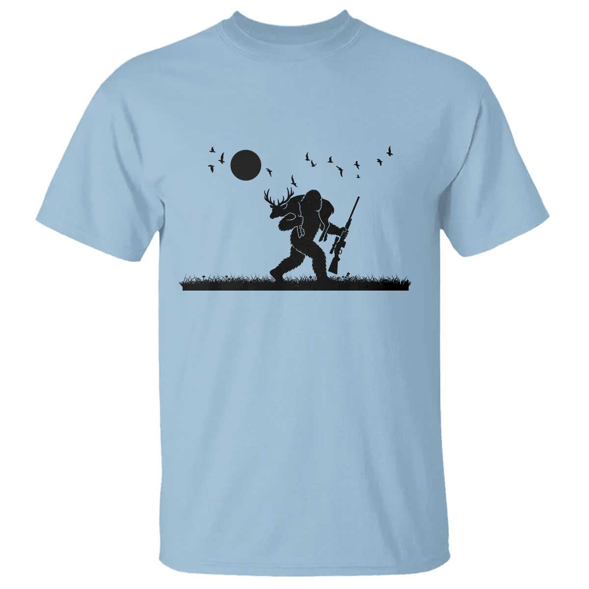 Bigfoot Hunting With Rifle T Shirt Funny Outdoor Hunter Gift - Wonder Print Shop