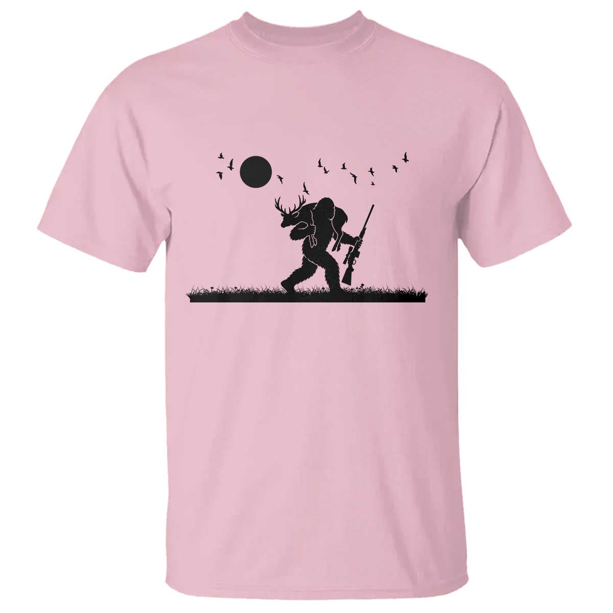Bigfoot Hunting With Rifle T Shirt Funny Outdoor Hunter Gift - Wonder Print Shop