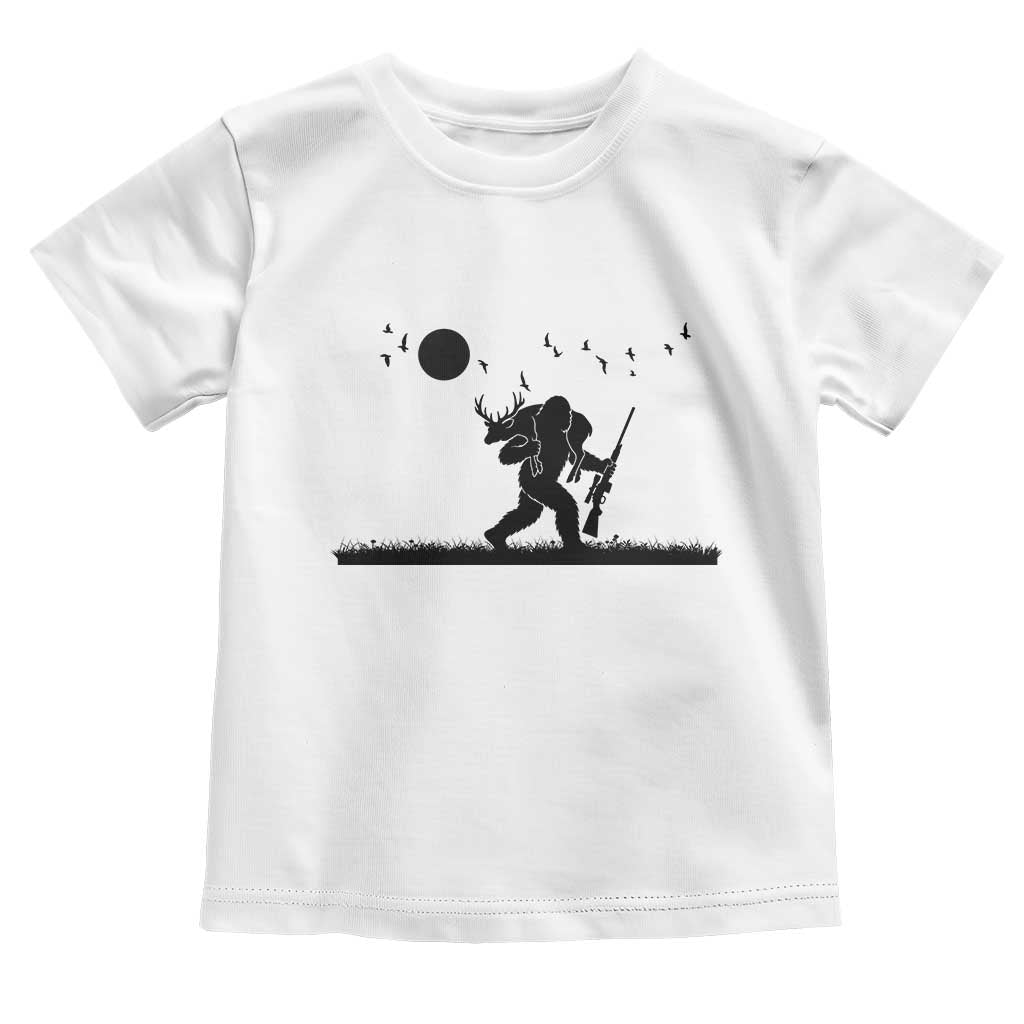 Bigfoot Hunting With Rifle Toddler T Shirt Funny Outdoor Hunter Gift - Wonder Print Shop