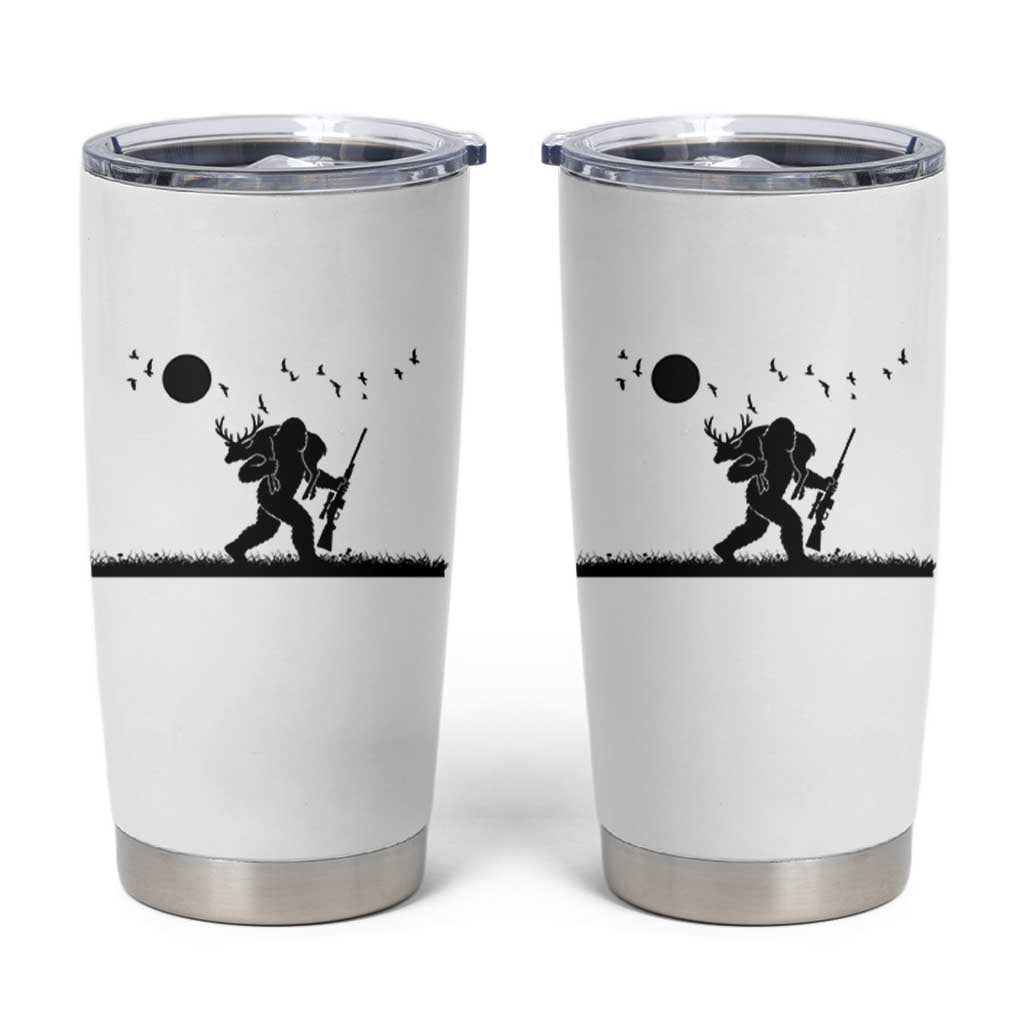 Bigfoot Hunting With Rifle Tumbler Cup Funny Outdoor Hunter Gift