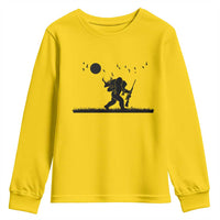 Bigfoot Hunting With Rifle Youth Sweatshirt Funny Outdoor Hunter Gift - Wonder Print Shop